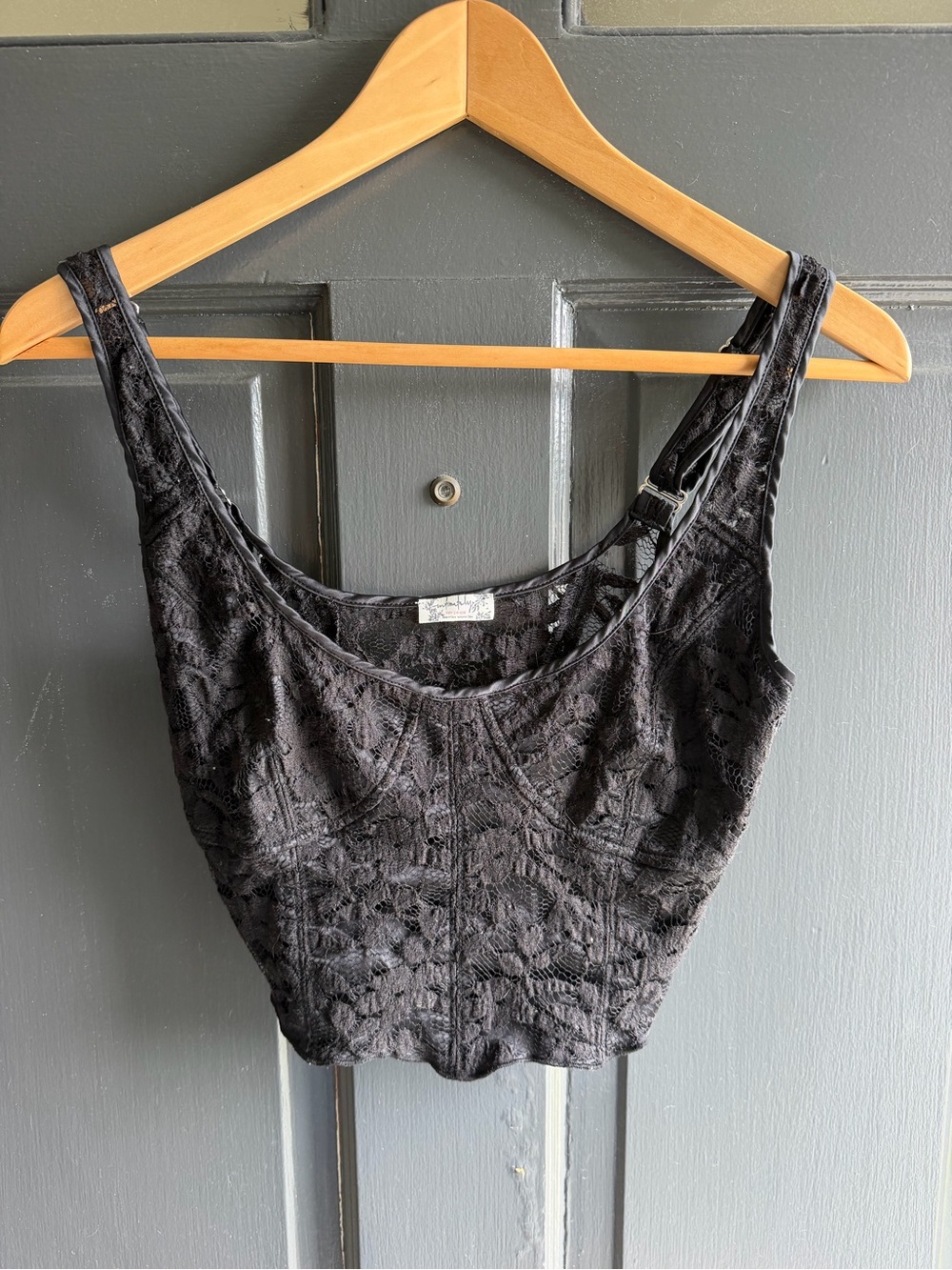 Free People Black Lace Bandeau Crop Top